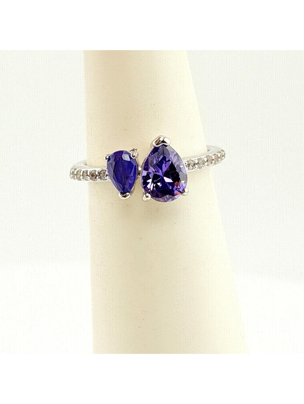 Bomb Party Sz 7 "Moments of Me" Dark Amethyst +Quartz & Purple Topaz on Rhodium